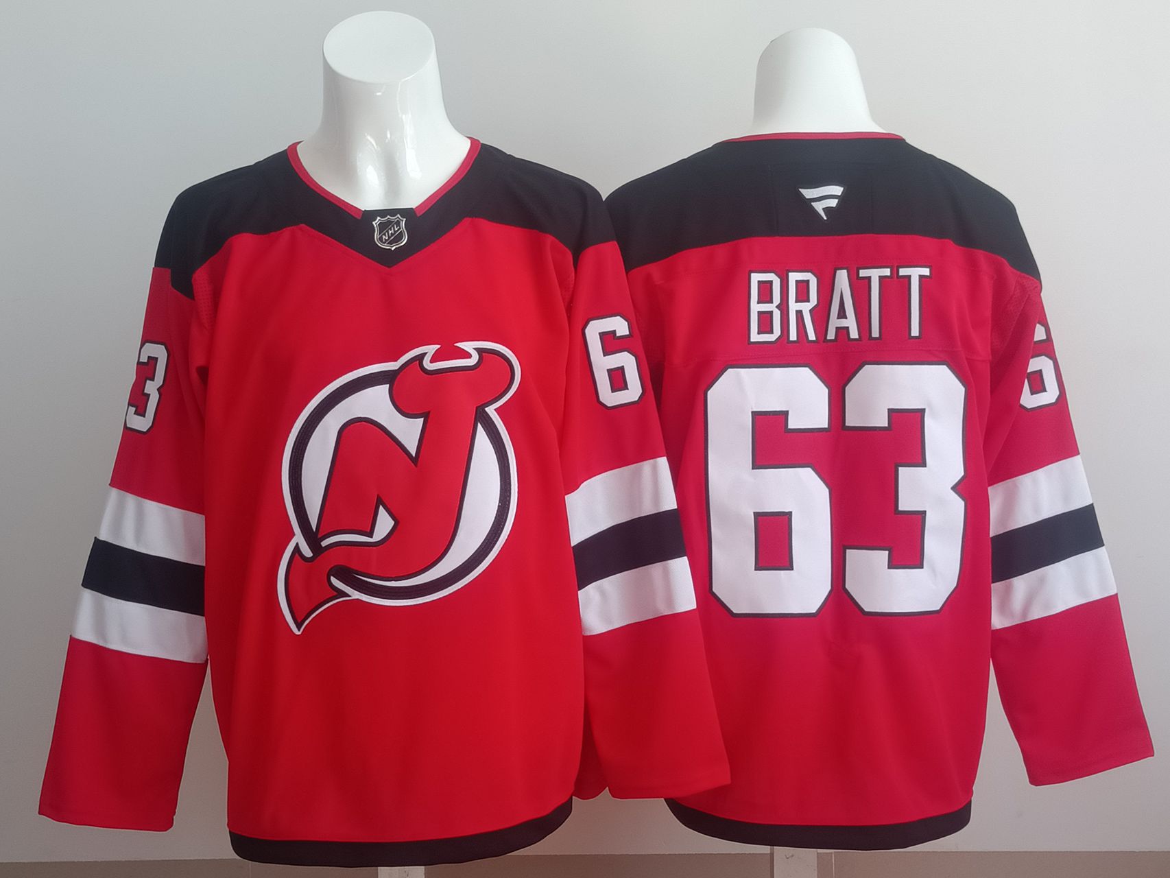 Men 2025 New Jersey Devils #63 Bratt Red NHL Jersey style 01->new jersey devils->NHL Jersey